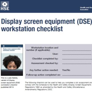 چک لیست ارزیابی ایستگاه کار کامپیوتر (DSE)